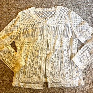Jeannie women’s large lacey sweater!